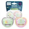 Orthodontic Pacifiers - Philips Avent - Ultra Air Nighttime SCF376/29 - 6-18 Months - Soft Silicone