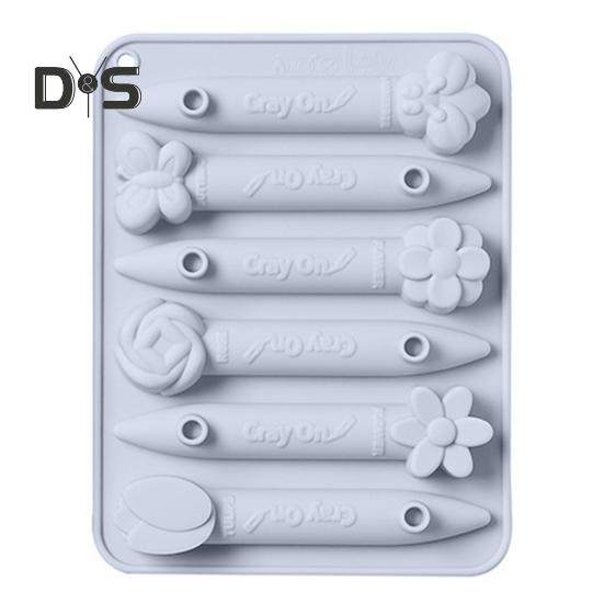 

Форма для карандашей, гибкая, без запаха, легкая, нежная, с 6 полостями, в форме цветка, форма для карандашей, бытовые принадлежности синий