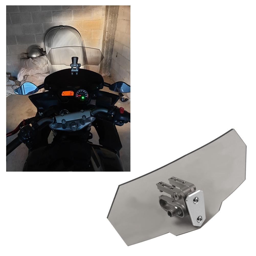 Universal Airflow Adjustable Motorcycle Windscreen Windshield Wind Deflector (Black)
