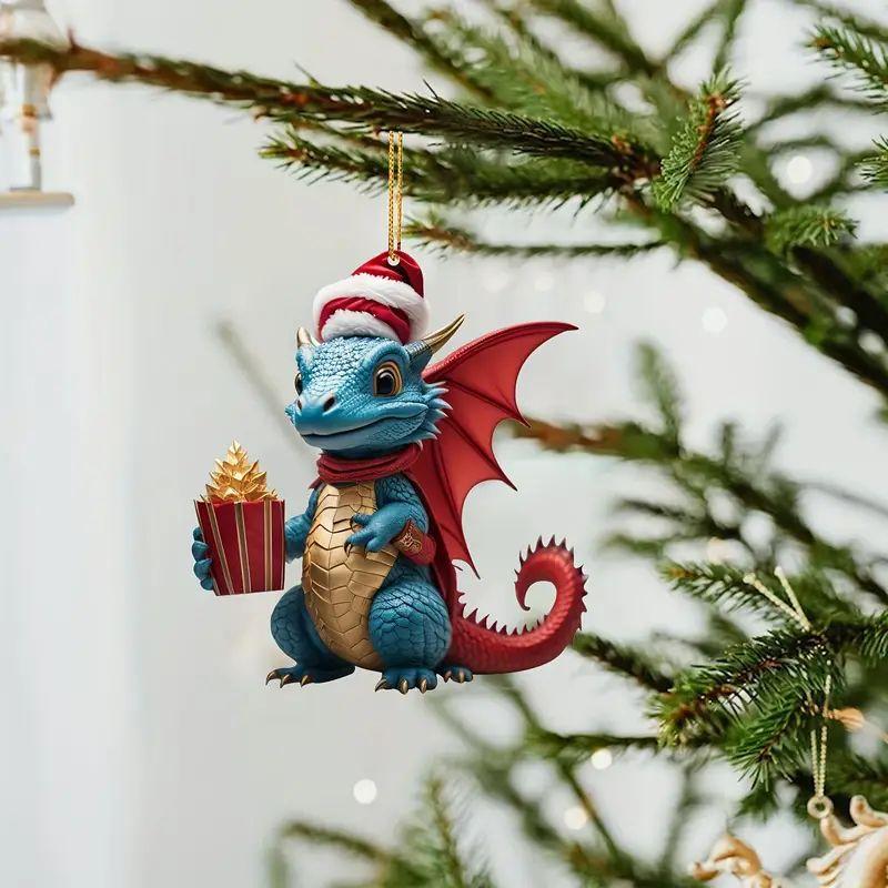 Cute Christmas Decorations Dragon Statue Ornaments Pendant Holiday Decoration Pendants Car Pendants Interior Decorations String Beads for Decorating