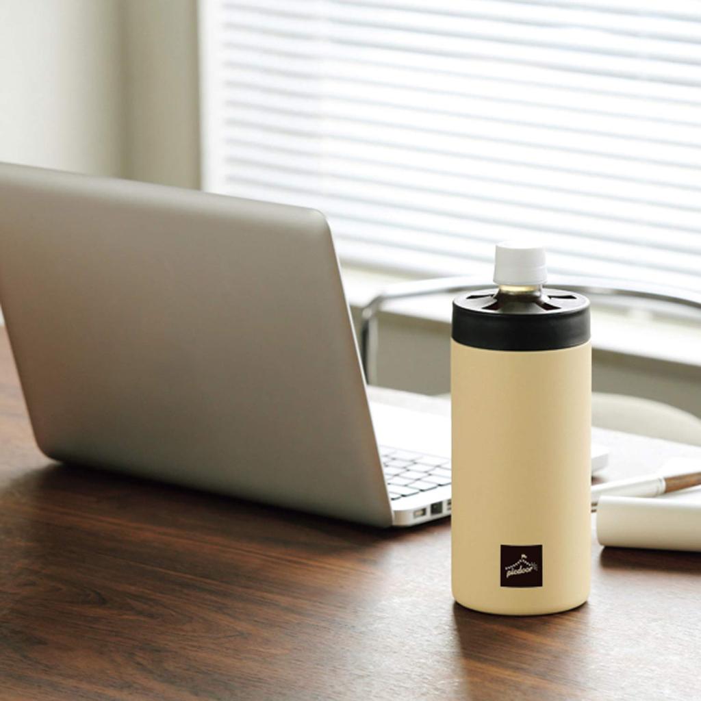 Kakusei Pickdoor Vacuum Double-Layered Plastic Bottle Holder for 500ml, Khaki, PIC-01K