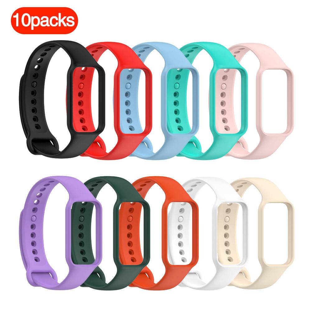 

10pcs-Suitable for Redmi smart band 2/Redmi smart band 2/Xiaomi band 8 active silicone strap різнокольоровий