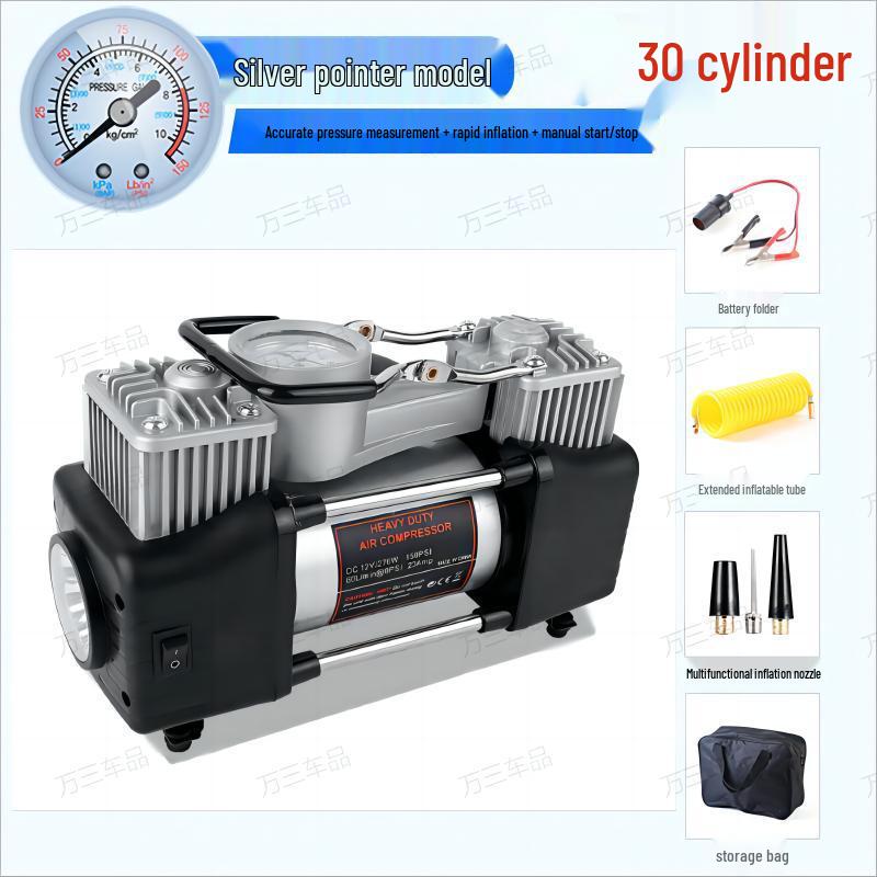 High-Pressure 12V Dual Cylinder Portable Car Tire Inflator