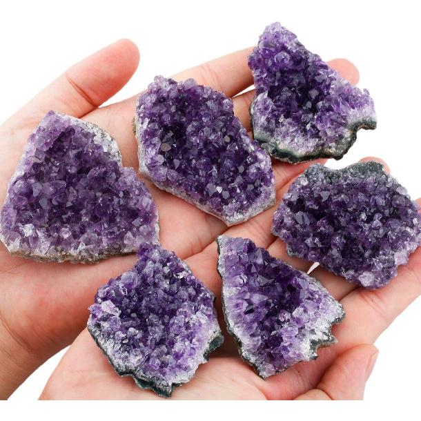 rockcloud Natural Purple Amethyst Quartz Crystal Cluster Geode Druzy Home Decoration Gemstone Specimen