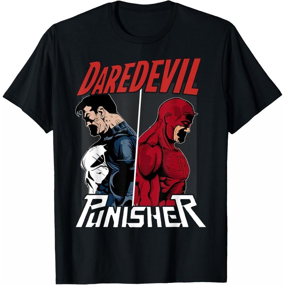 

Daredevil Punisher Marvel TShirt Unisex Short Sleeve Premium Cotton Oversized Fit Crew Neck Stylish Top for Couples M