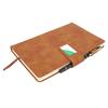   Notebook PU Lther Cover Ribbon Bookmark Ink Proof Thick Paper Ruled Paper Notebook with Pen for   Travel
