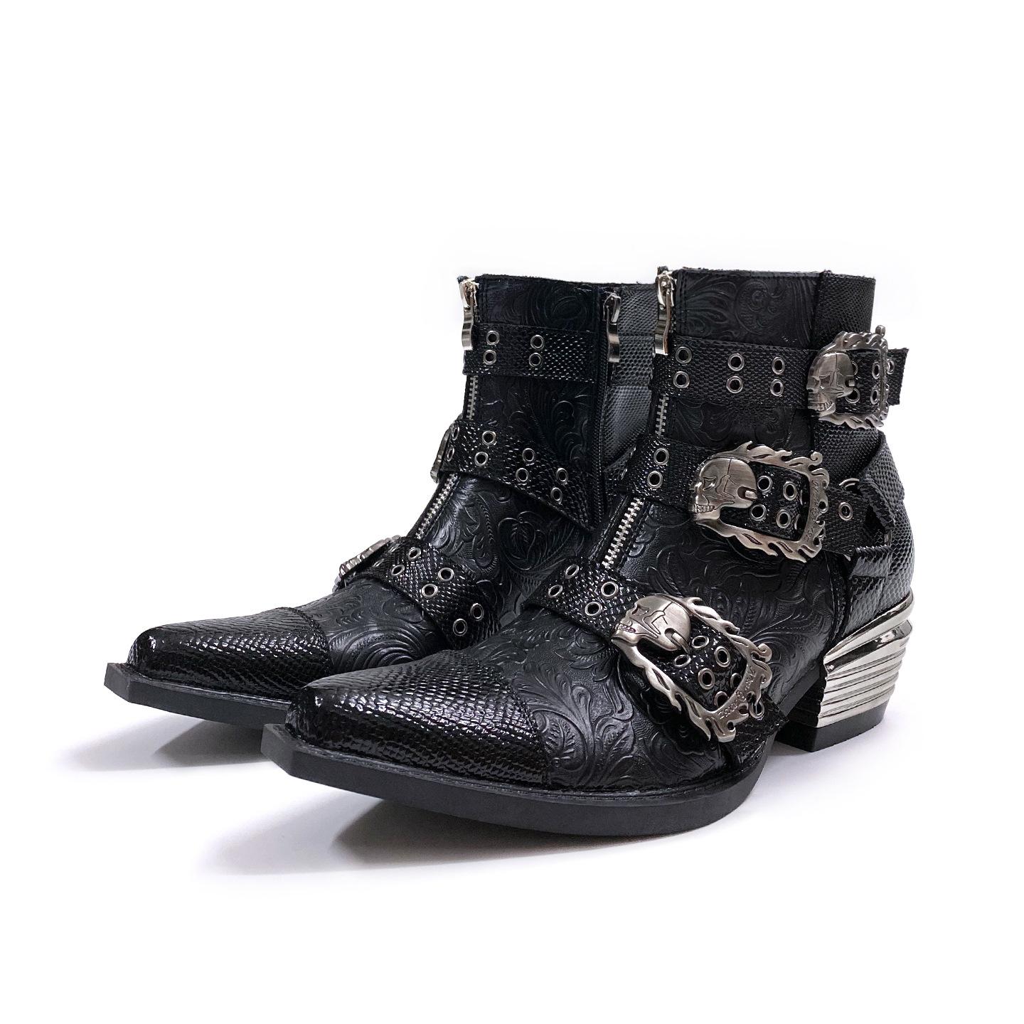 Western Cowboy Boots Women`S Retro Metal