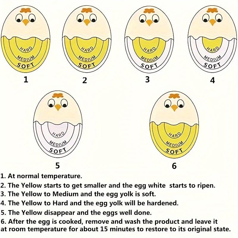 1 Color Changing Timer, Hard/Medium Soft/Soft Doneness Indication with Cute Cartoon Face, Kitchen Tools, Suitable Boiling Eggs