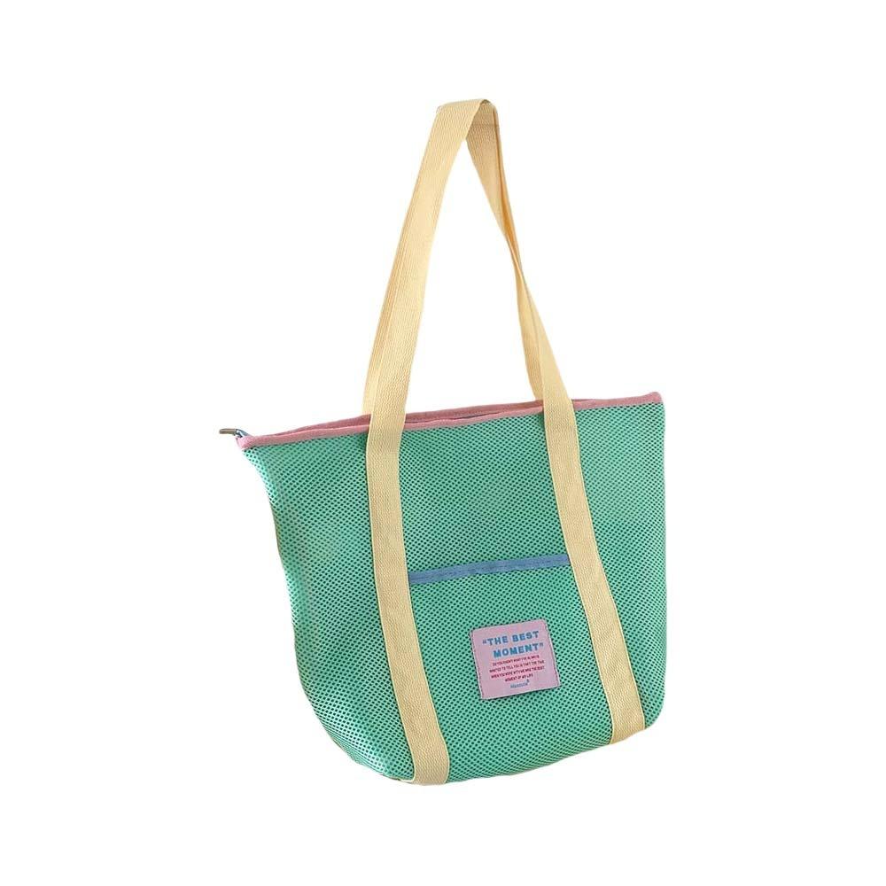 Shoulder Bag Mesh Tote Bag Colored Mesh Handbag Picnic Snack Bag Mesh Shopping Bag Travel