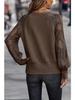 European & American Women's V-neck Lace Knitted Sweater - Loose Casual 2024 Spring/Summer Fashion Top
