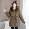 Women's Mid-Length 3-in-1 Jacket: Removable Lining & Hood, Waist-Slimming Design, Thick Padded Winter Coat