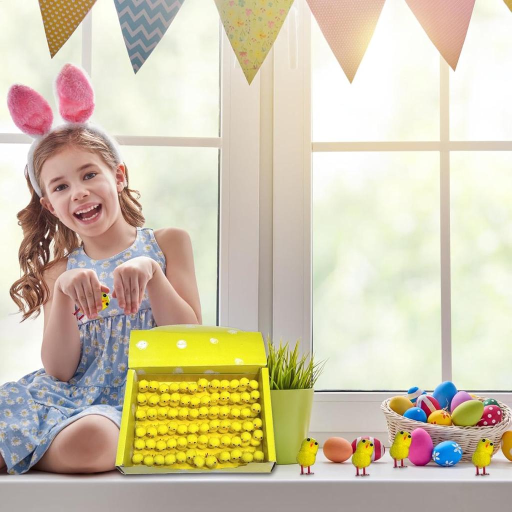 24-216PCS Festive Easter Yellow Mini Chick DIY Craft Party Gift Egg Decor Holiday Decoration Seasonal Spring Home Ornament