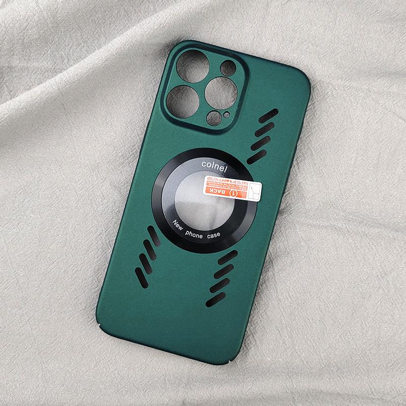 For iPhone 13 12 11 Plus X Xs Xr Pro Max mini Rock Sand Ice Magnetic Magnifier Heat Dissipation Matte PC Case Breathable Cooling Anti-slip Cover Shell