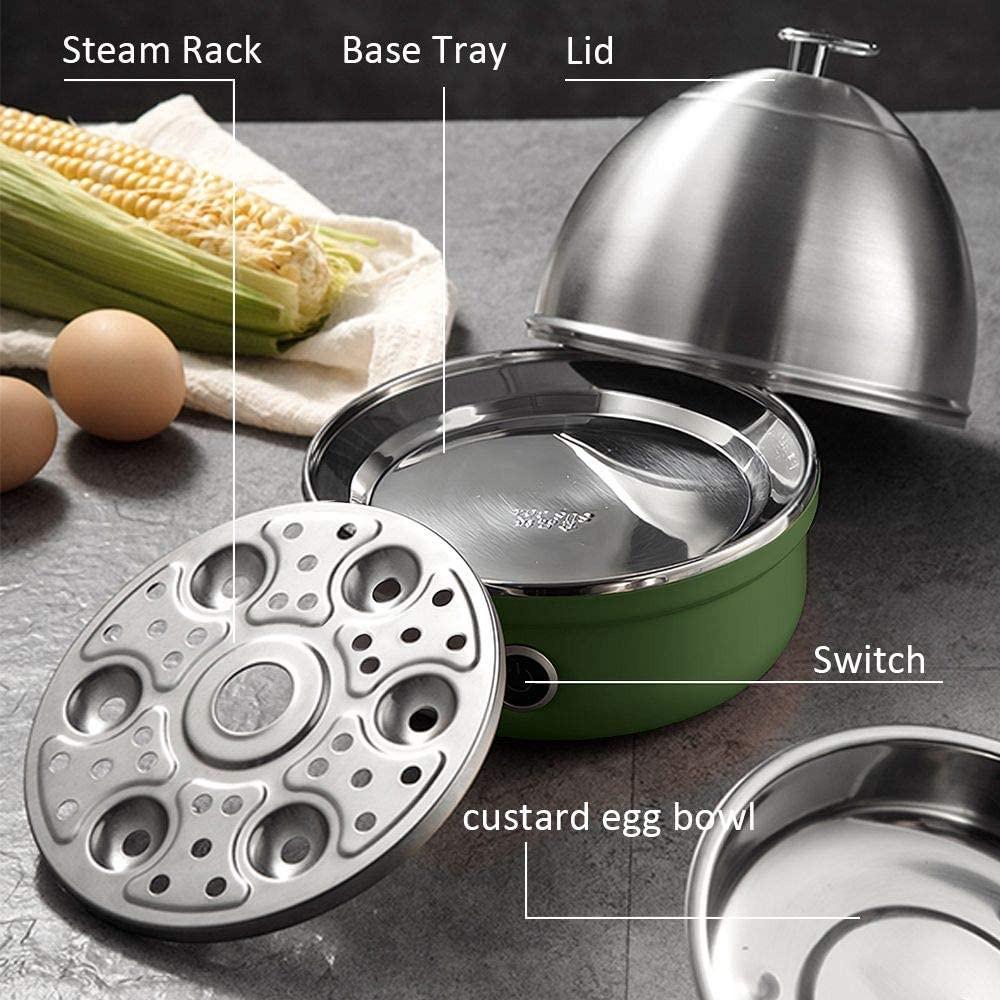 Stainless Steel Electric Egg Cooker Household 7 Eggs Capacity Egg Boiler Portable Automatic Eggs Steamer