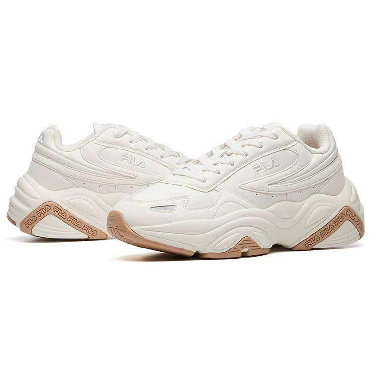 Fila Modern Chic Synthetic Leather Comfortable Versatile Low-Top Casual Shoes Women Sneaker White Brown F12W111123FMT