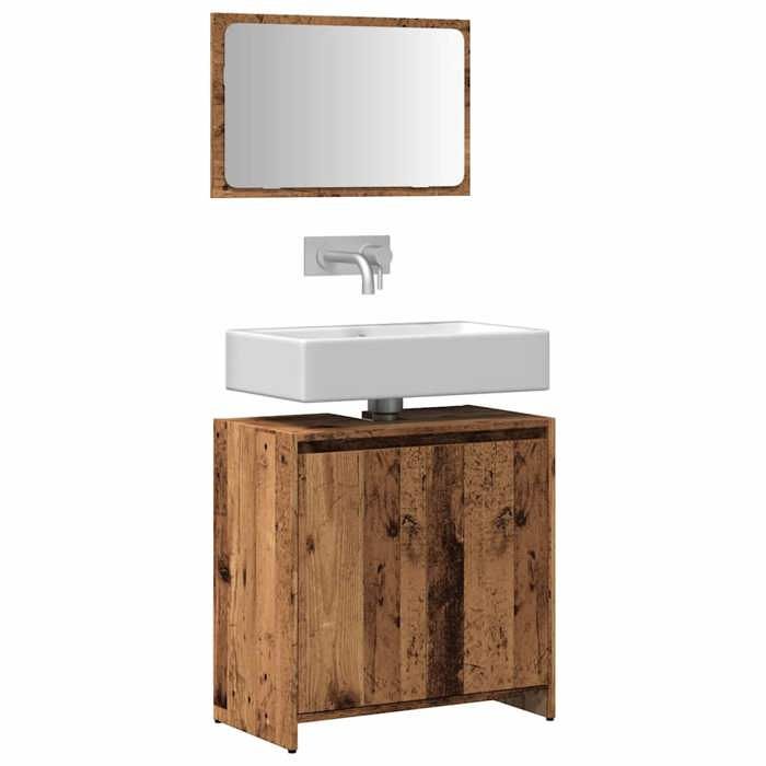 VidaXL Ensemble de meubles salle de bain 2 pcs bois d'ingénierie, armoire de salle de bain, placard de salle de bain, meuble 856067