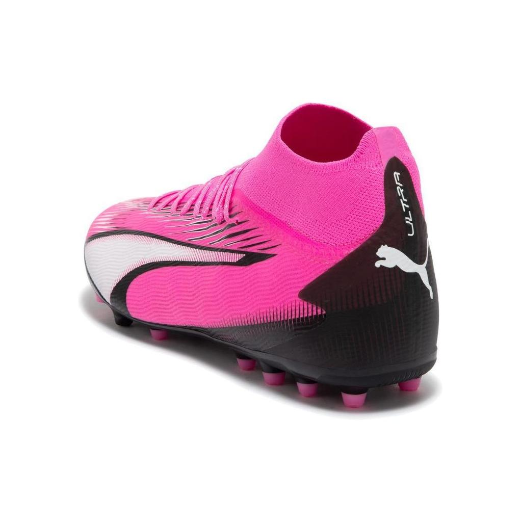 Puma Ultra Pro Round Toe Comfortable MG (Rubber Short Studs) Mid-Top Soccer Shoes Men Soccer Shoes Pink Black White 107752-01