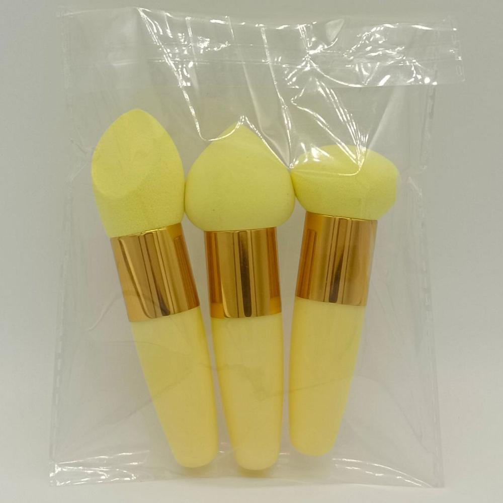 

3 шт./компл., косметическая пудра, пудра, кисть для макияжа, женская BB-крем, аппликатор для консилера, профессиональные инструменты для макияжа жёлтый