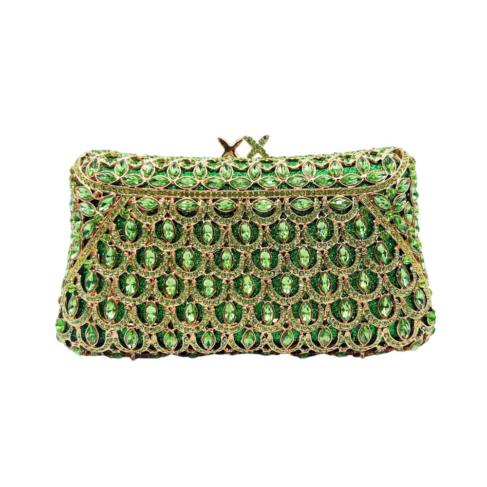 

Green Stones Evening Clutch Bag WHTUOHENG Diamonds Party Prom Purses Luxury Crystal Dinner Formal Handbags Wedding Bridal Clutch 18.5cmX10.5cmX4.5cm