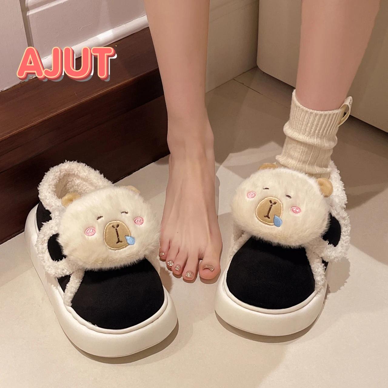 Модные зимние сапоги 2024 года с милым рисунком животных на мягкой подошве для женщин — фото 4