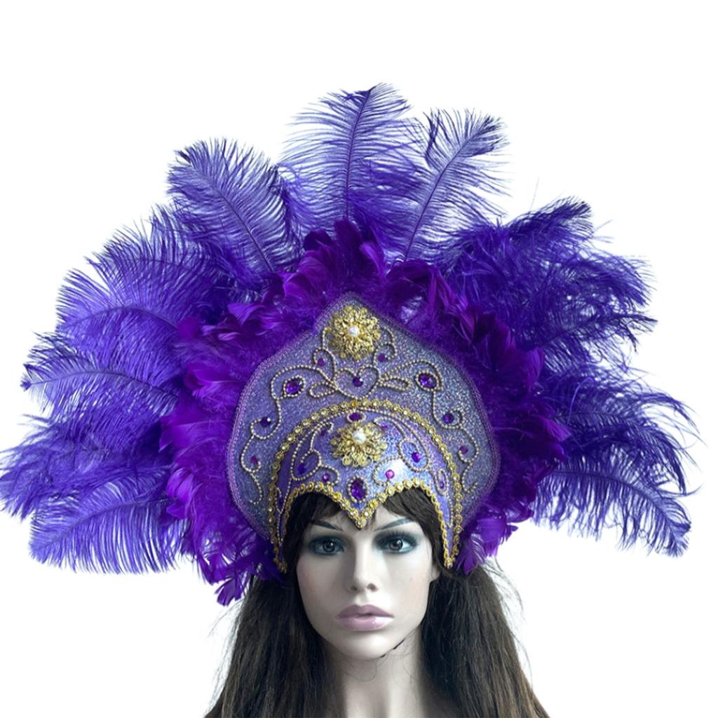Popular Feathered Hairband Festival Costume Props Headband Samba Headdress Carnivals Party Celebration Props Headpiece