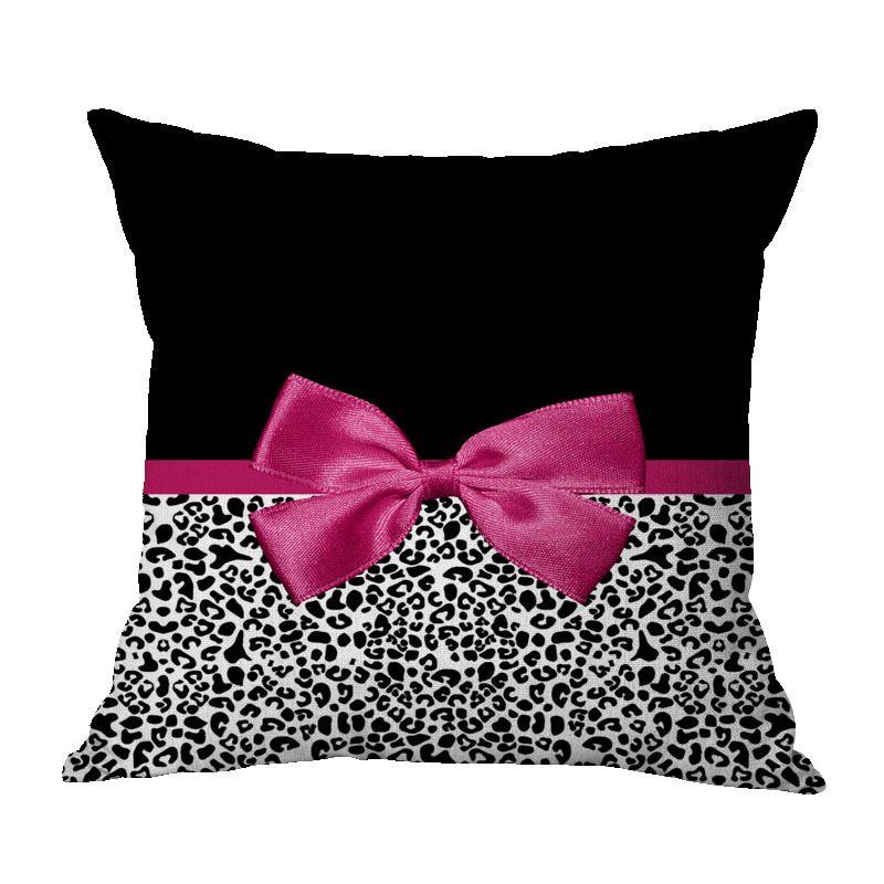 

Леопардовый узор зебры, буквенный бант, декоративная наволочка, наволочка, полиэстер, 45 см, декоративные подушки, домашний декор, наволочка 45*45CM