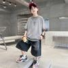 Teen Boys Set for Child Elegant T-shirts + Denim Shorts 2PCS Clothes Set Summer Kids Clothing Set