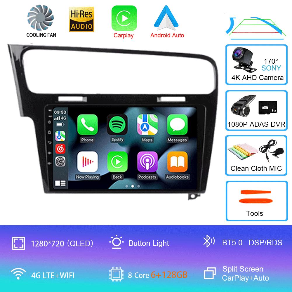 For Volkswagen VW Golf 7 MK7 GTI 2011 - 2021 Car Radio carplay screen HD Multimedia Android 14 GPS Stereo New Video Player