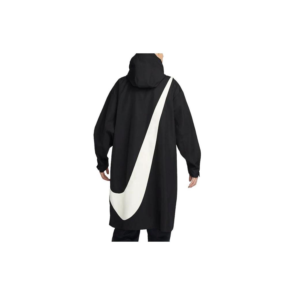 Nike Swoosh Woven Parka Oversized Jacket Black/White Men Streetwear FD2869-010