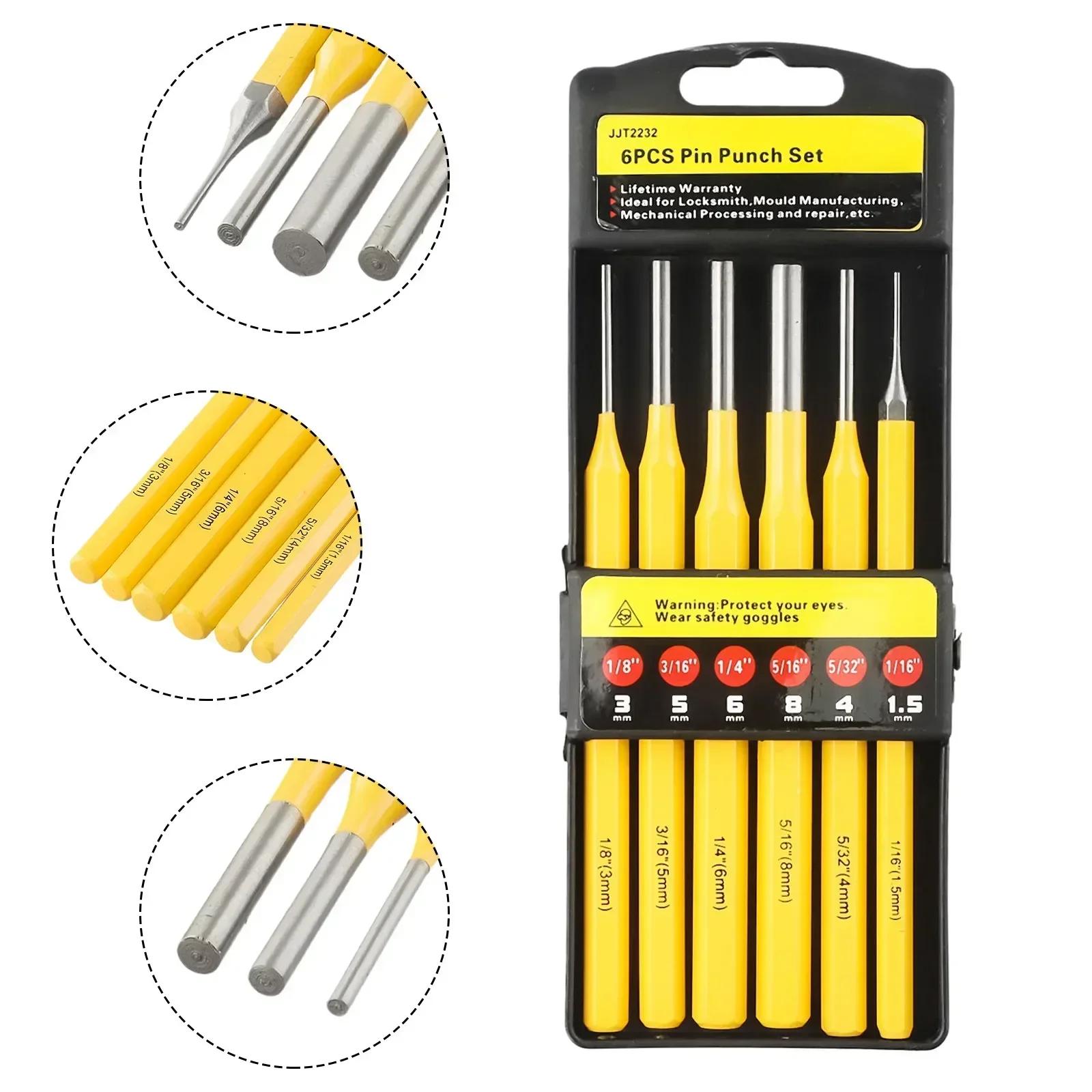 

6Pcs Chisel Cone Punch Cylinder Center Set Hunting Remover Pin Punch Tools Kit Heavy Duty Steel Pistol Accessories Round Head Pi China Mainland
