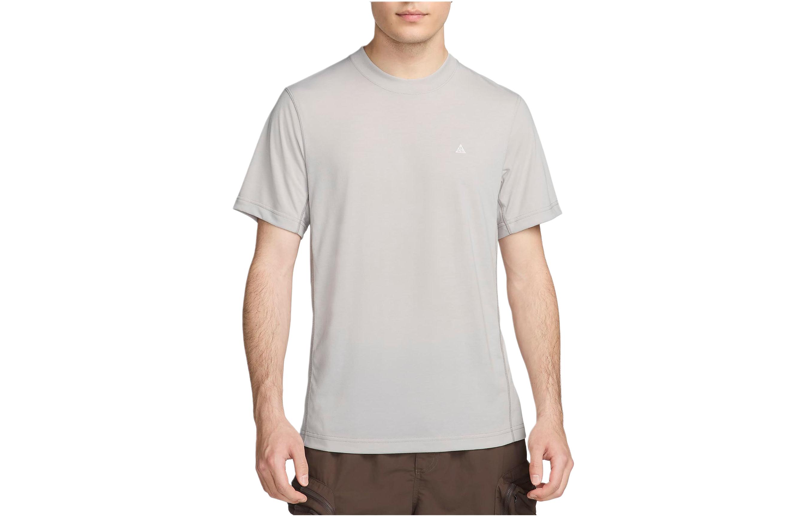 Nike ACG T Shirts Men s Gray Crew Neck Moderate Straight Fit FN8412-012 S