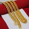 Sand Gold Collar Necklace, Thin Chain For Women, 24K Gold-Plated Copper Single/Double Wave Chain