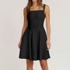 Women's Spring Summer Casual Square Neck Solid Colour Dress  Sleeveless Dresses
