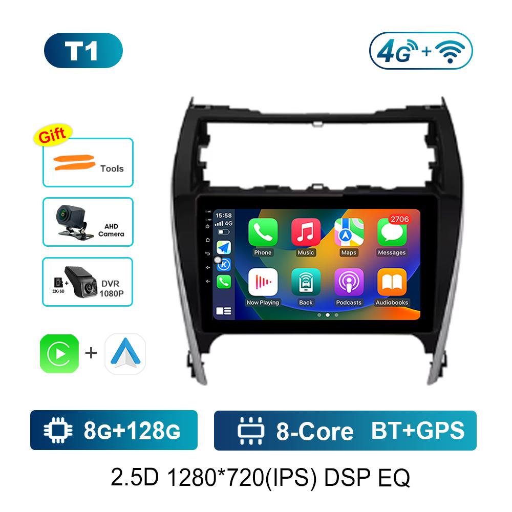 For Toyota Camry 7 50 55 2012 - 2017 Car Video Multimedia Player GPS Navi Android System 4G Carplay WiFi 2.5D Screen Bluetooth