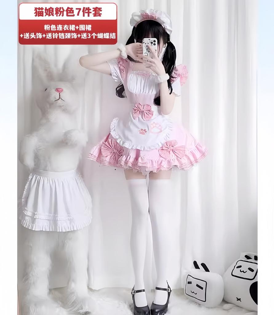 Girl's New Long Sleeve Lolita Skirt Cute Loli Student Lolita Skirt Soft Girl Princess Dress