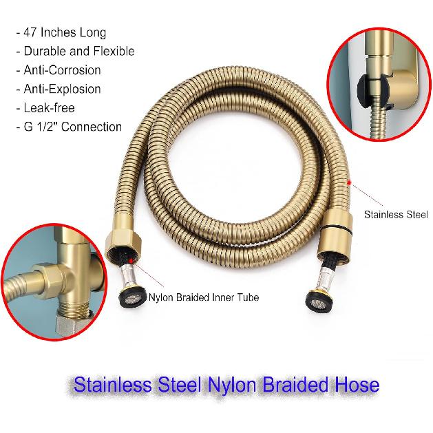 Brushed Gold Bidet Sprayer for Toilet, Senhozi Stainless Steel Spray Head with Jet Spray and Soft Spray Modes, Bathroom Handheld Spray for Cloth