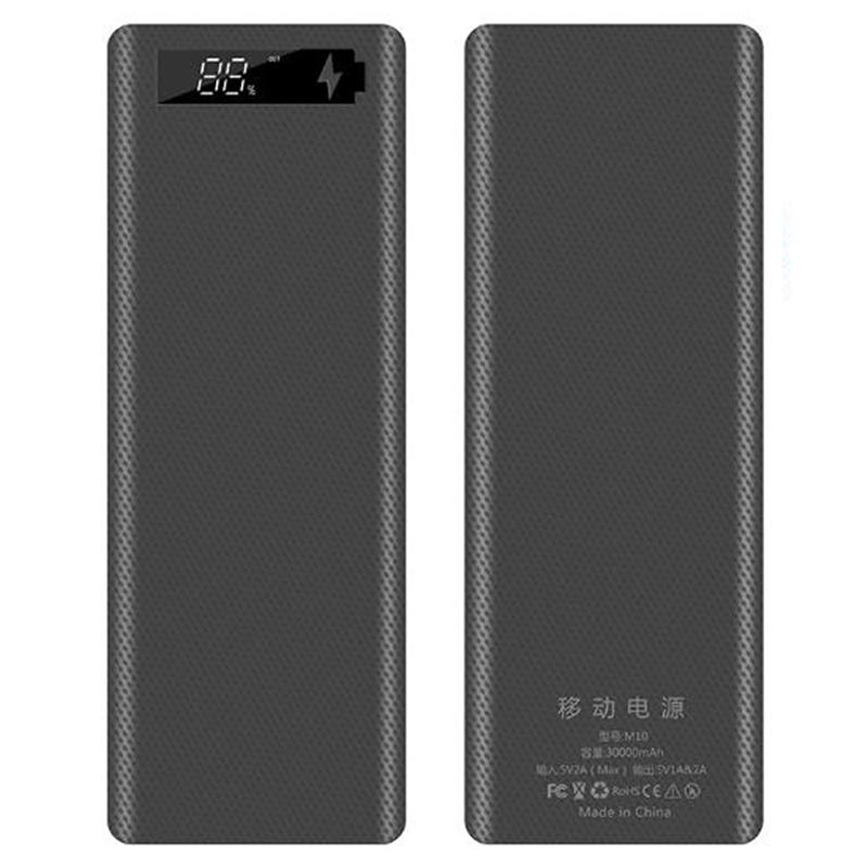 Dual Usb Diy Lcd Display 10X18650 Battery Case Power Bank Shell Charger Box