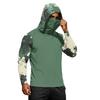 Men's Long Sleeve Hooded Shirt Camouflage Print Pullover Lightweight Athletic Top for Outdoor Activities