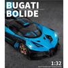 1/32 Bugatti Bolide Supercar Liga Fundida Modelo de Carro de Brinquedo Som e Luz Brinquedo Infantil Colecionáveis Presente de Aniversário