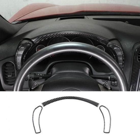 Real Carbon Fiber trument Speedometer Cover Trim For Chevrolet Corvette C6