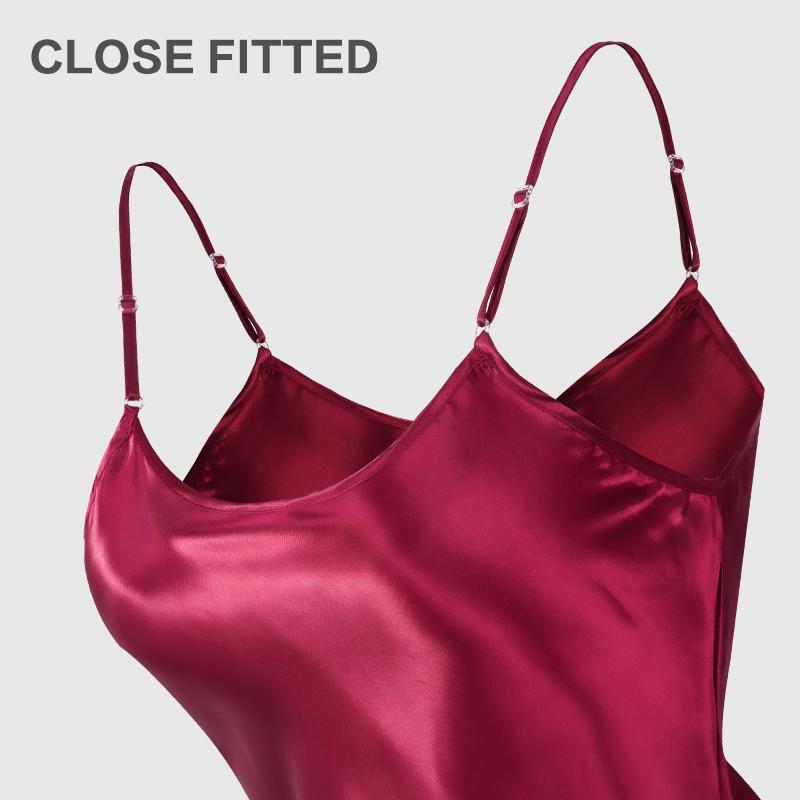 Women's Ice Silk Nightdress Thin Camisole Sexy Imitation Silk Pajamas Loose Home Clothes