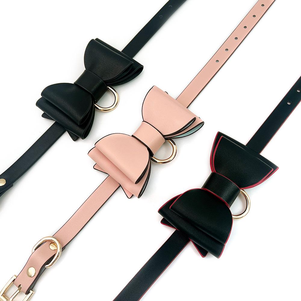 Bow Choker, Sweet Gothic PU Leather Neck Collar for Lolita & Maid Costume