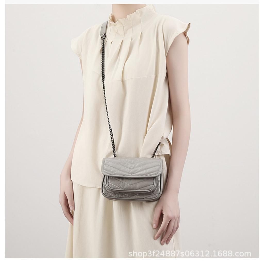 Top layer cowhide bag women's fashion chain messenger bag small summer leather women's bag shoulder crossbody bag