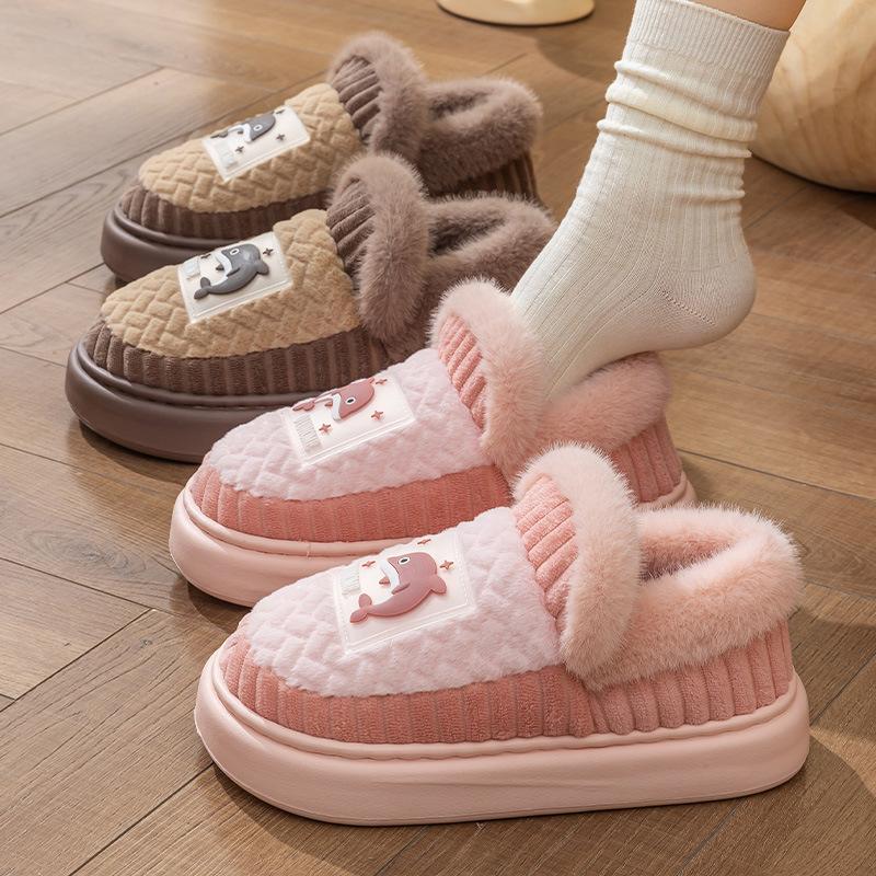 Cotton slippers large size warm indoor wool slippers non-slip simple cotton shoes