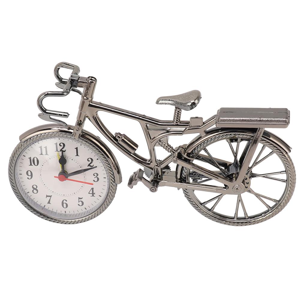 Fahrraduhr Lebensechtes Vintage Dekoornament Kompakter Tischwecker für Zuhause Wohnheim Büro