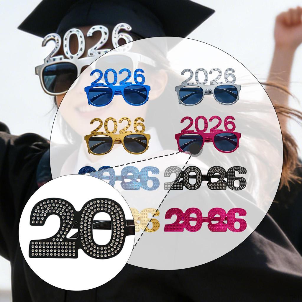 8Pcs Year Glasses Cosplay Novelty Party Eyeglasses for Holiday Festival
