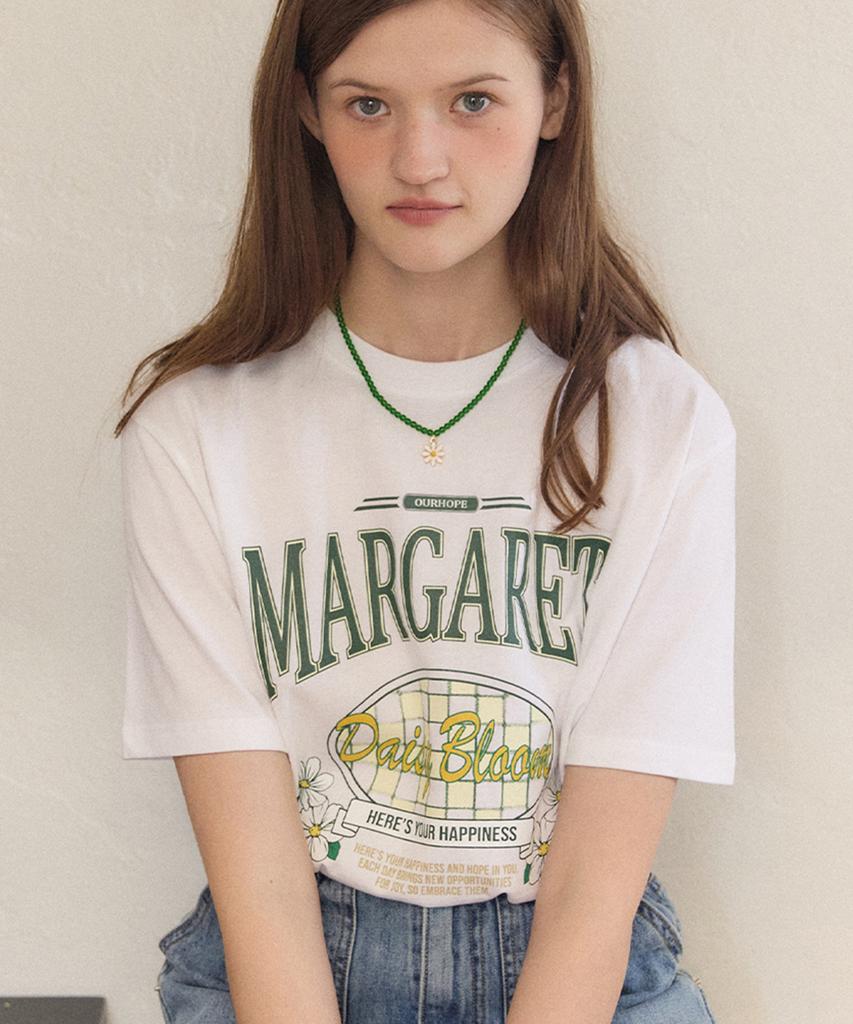 OURHOPE Checkerboard Margaret T-Shirt - White
