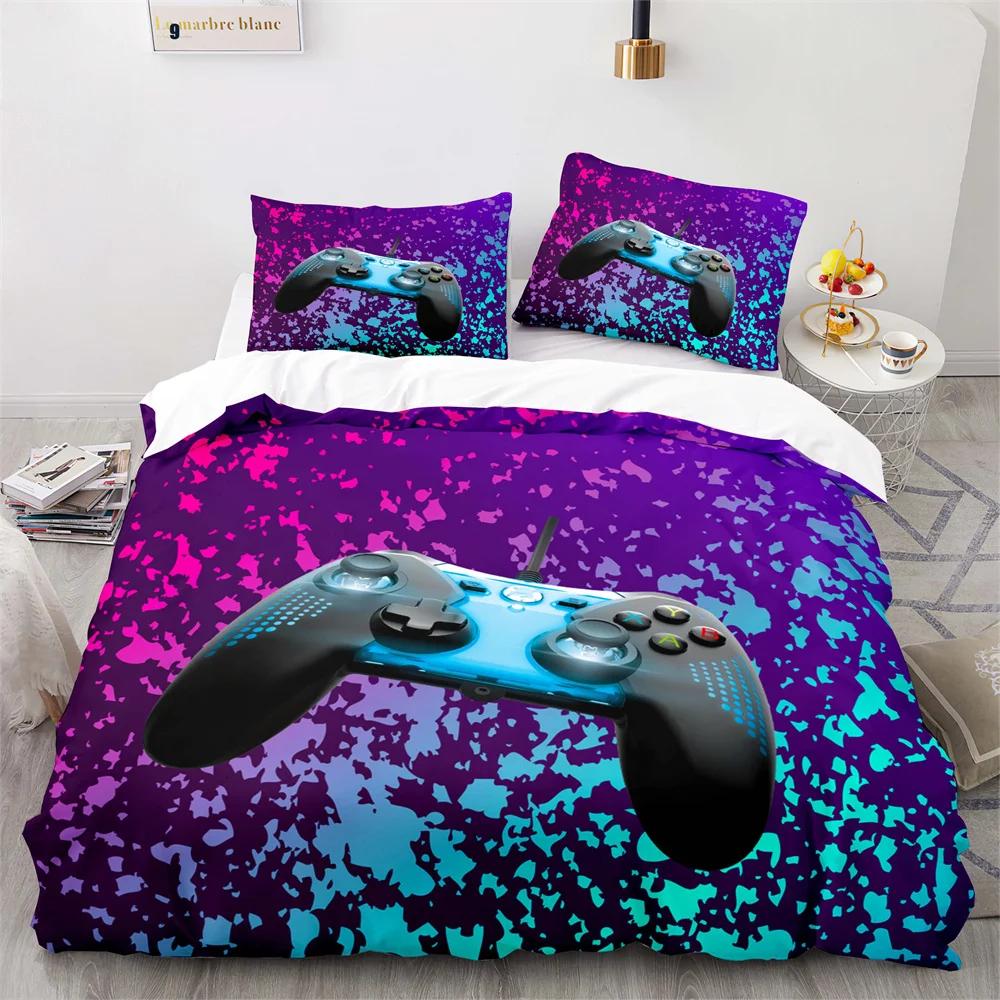 Comforter Colourful Gamepad Single Double Size Video Gamepad Pattern Boy For Bedroom Decor Polyester Comforter