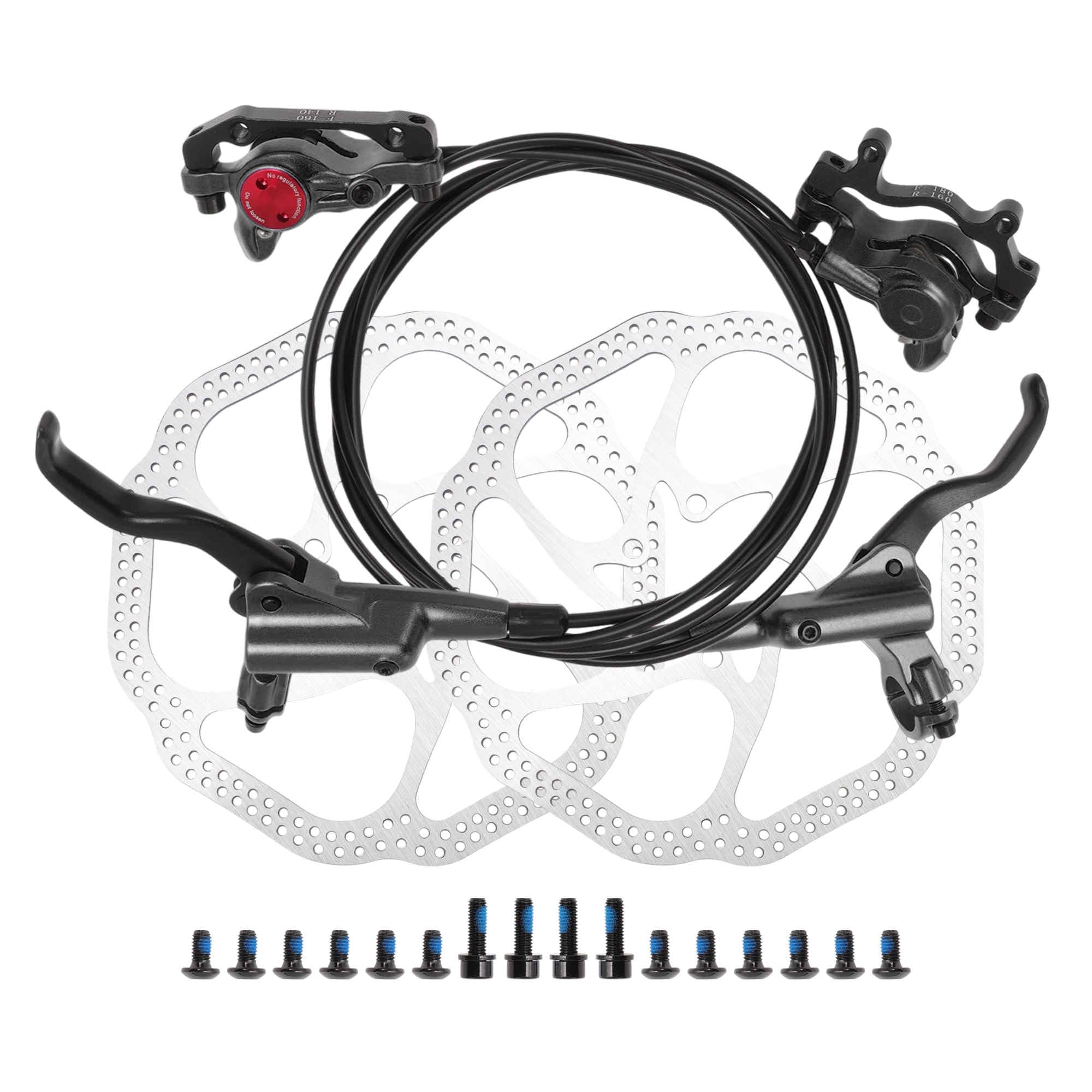 

BULLSPANN Bicycle Brake Levers Disc Brake Kit Front and Rear Set with 160mm for Road Black Rotors, 850mm/1450mm Cables, Bikes/MTBs, чёрный