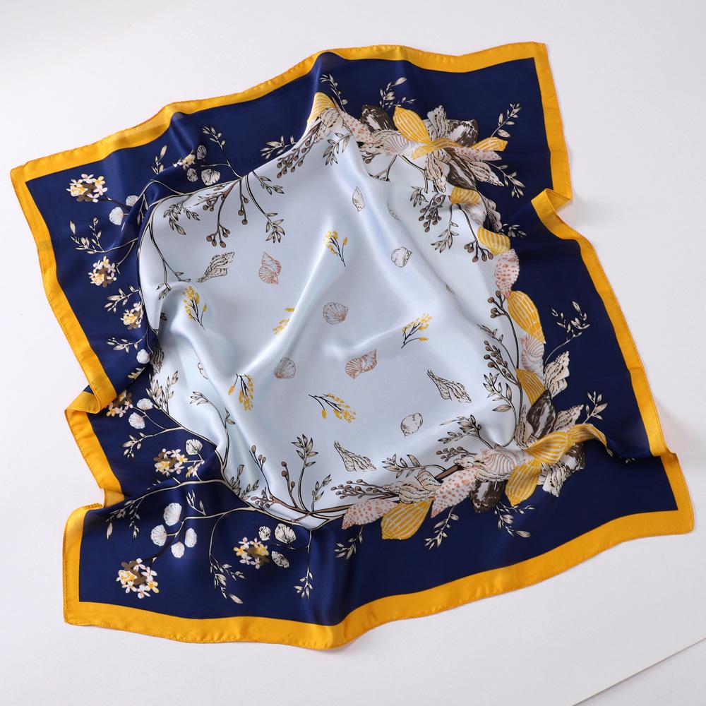 Small Scarves With Spring And Autumn Prints  New Simulation Silk Square Scarves For Women's Fashion High-end Scarves Versatile Small Scarves